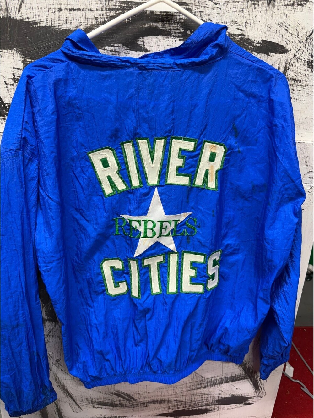 vintage 90s river cities rebels cheerleading jacket